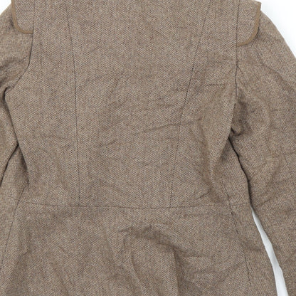 Preworn Womens Brown Herringbone  Cardigan Jumper Size S