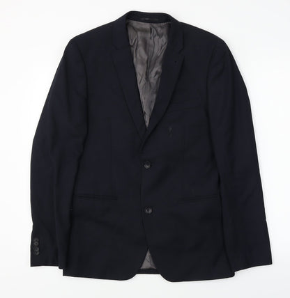 Mens UK Size 36 Topman Regular Blue Suit Jacket