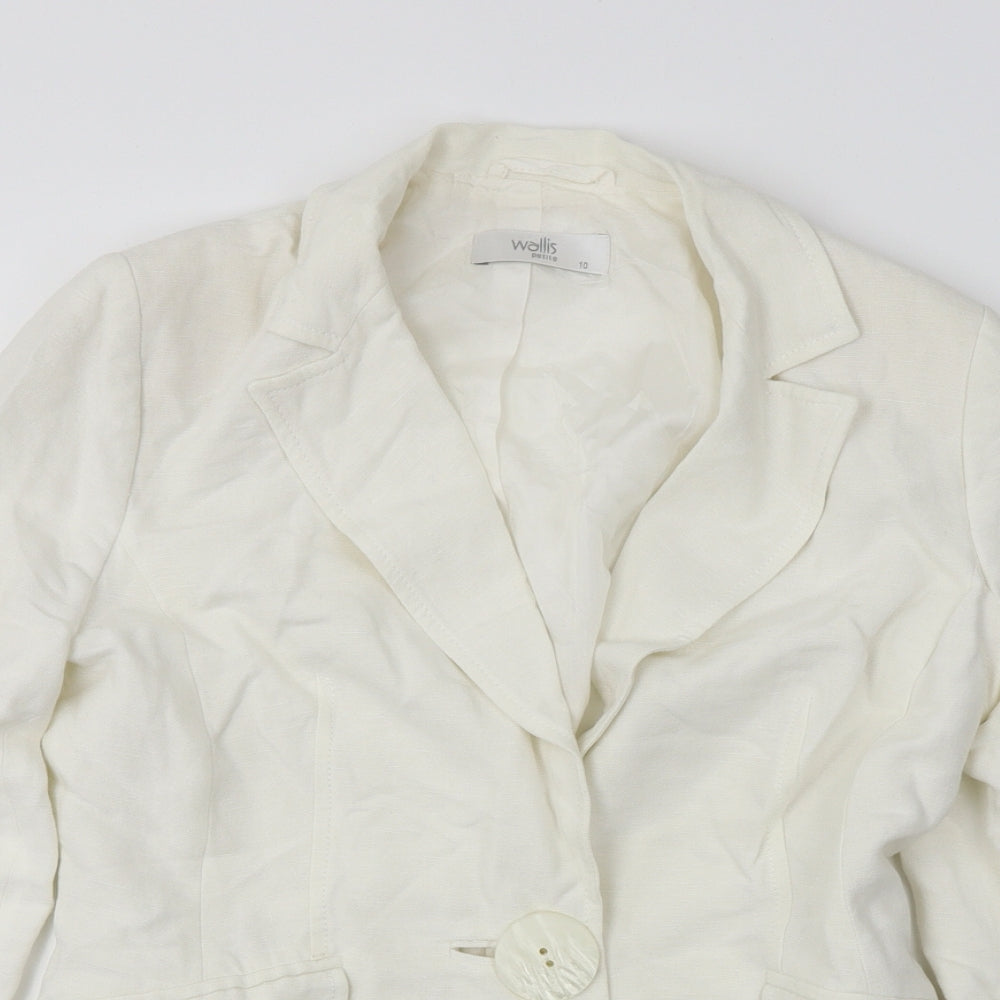 Wallis  Womens White   Jacket Blazer Size 10