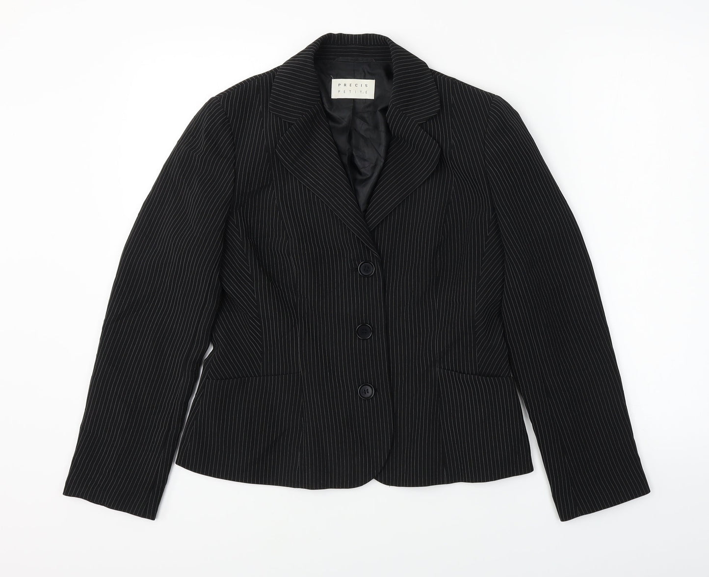 Precis  Womens Black Striped  Jacket Blazer Size 16