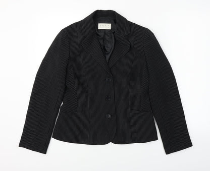 Precis  Womens Black Striped  Jacket Blazer Size 16