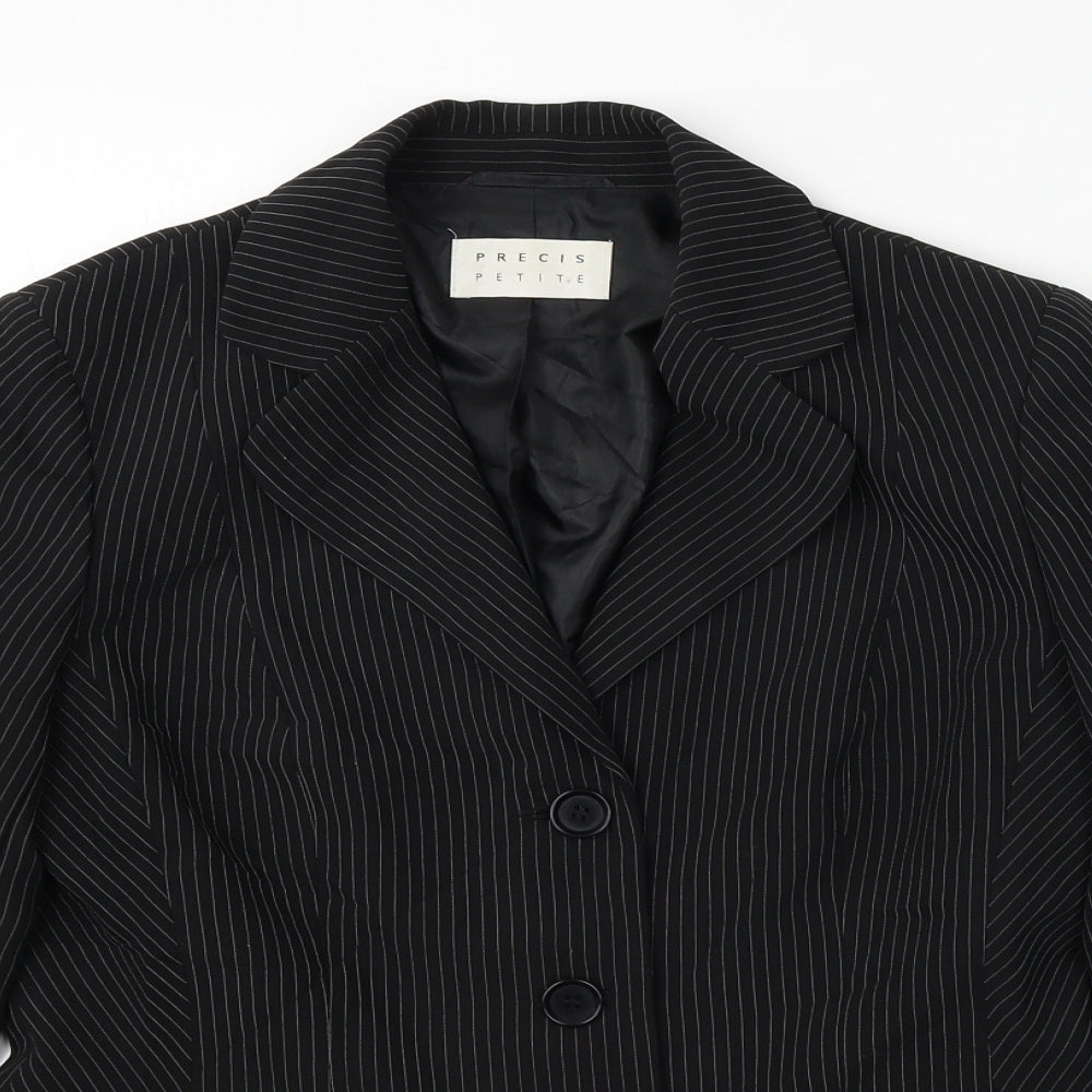 Precis  Womens Black Striped  Jacket Blazer Size 16