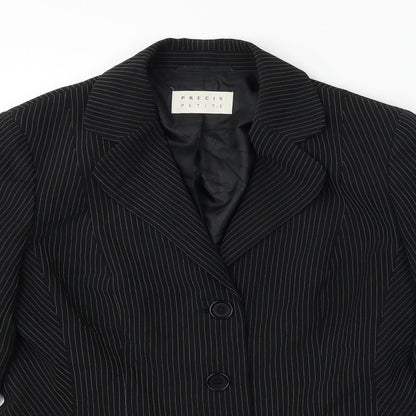 Precis  Womens Black Striped  Jacket Blazer Size 16