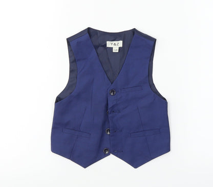y&z Boys Black   Jacket Waistcoat Size 2 Years