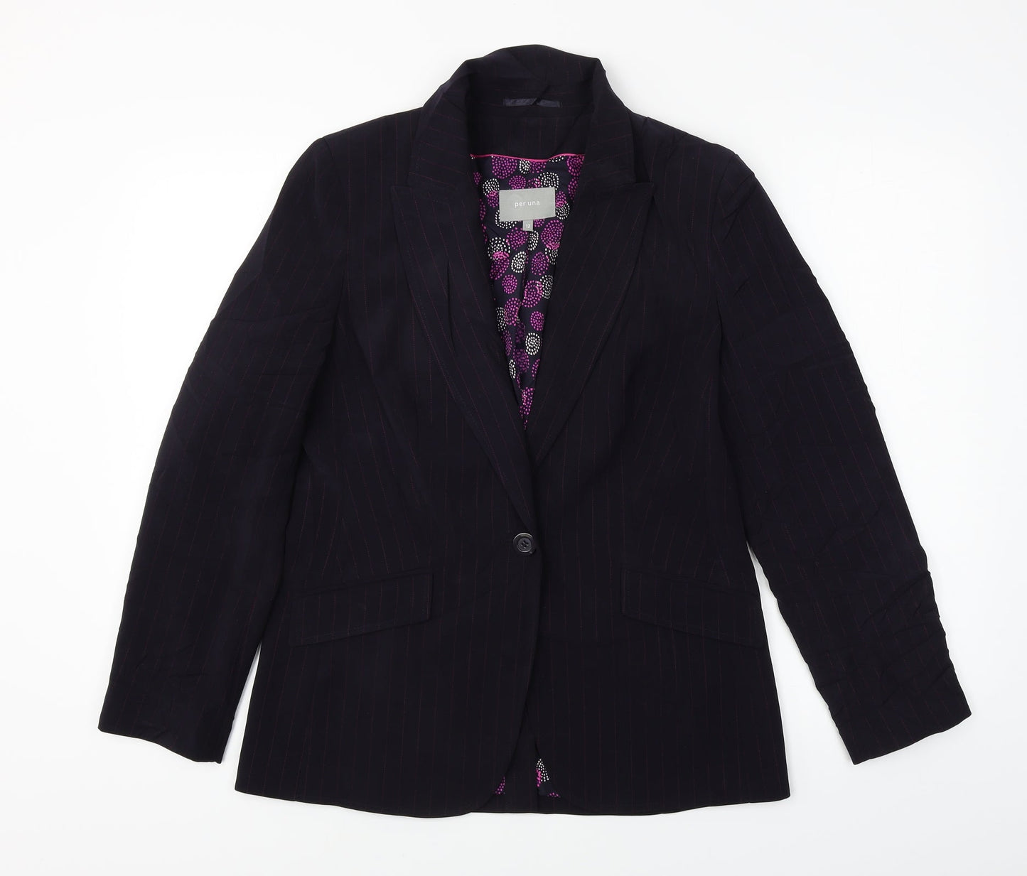 Per Una  Womens Purple Striped  Jacket Blazer Size 12