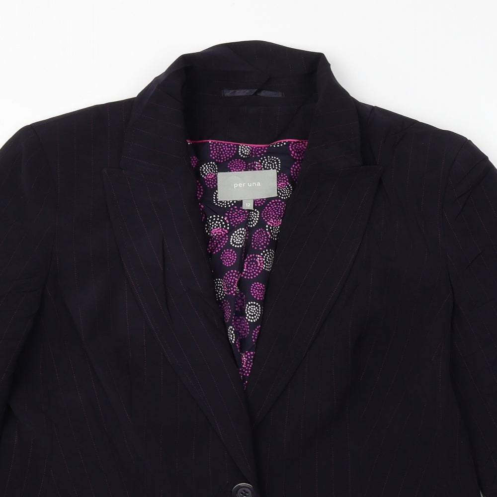 Per Una  Womens Purple Striped  Jacket Blazer Size 12