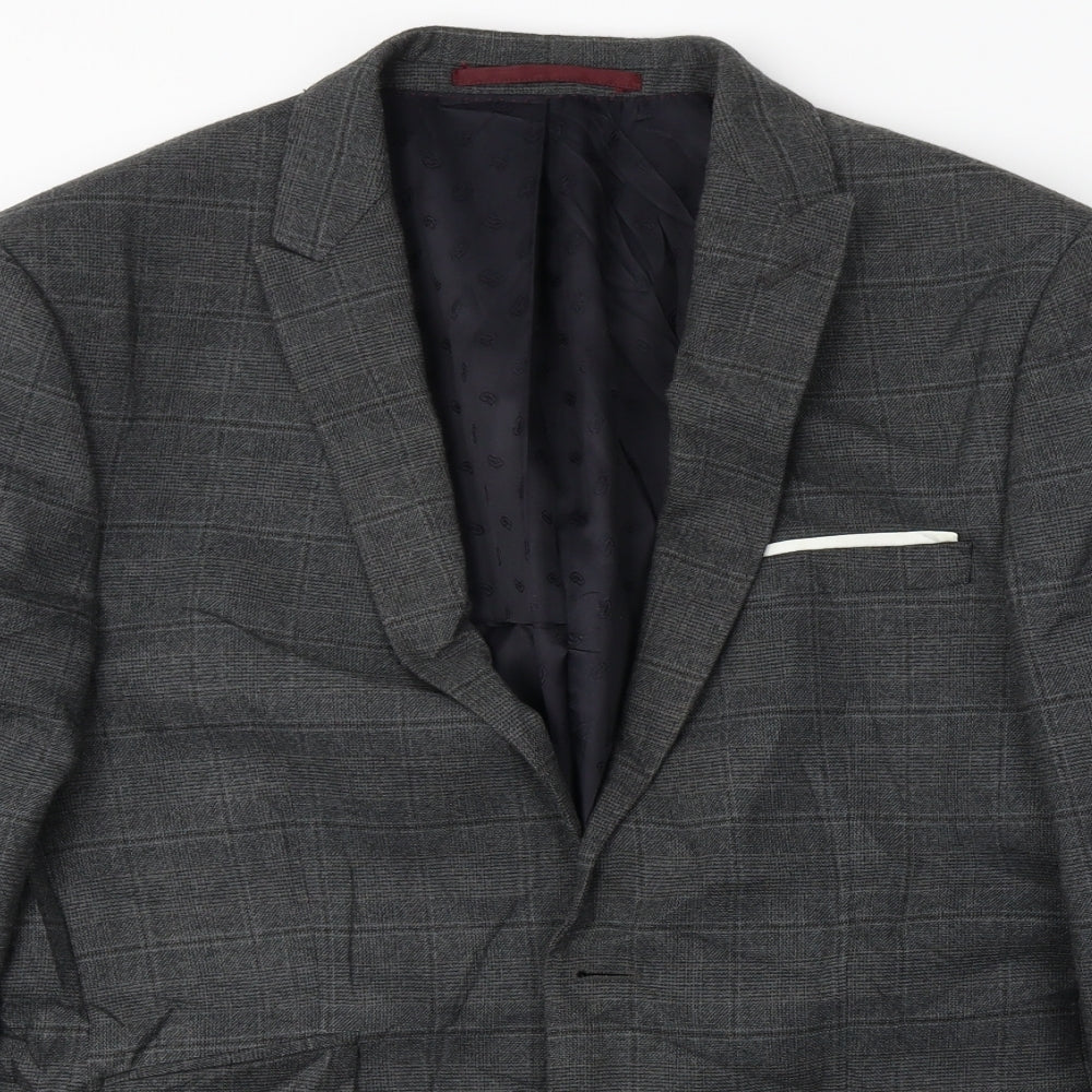 Mens UK Size 40 Burton Regular Grey Suit Jacket