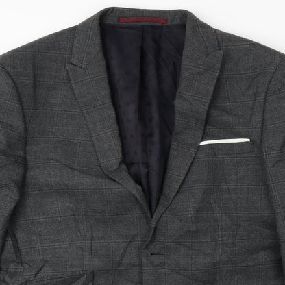 Mens UK Size 40 Burton Regular Grey Suit Jacket