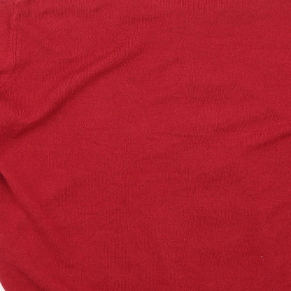 Womens UK Size 10 Classic Red Cardigan Jumper