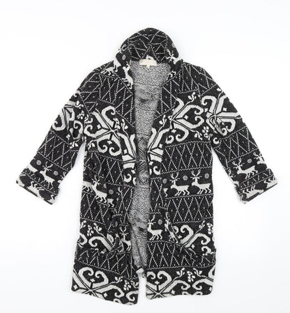 River Island Womens Black Argyle/Diamond  Cardigan Jumper Size 8