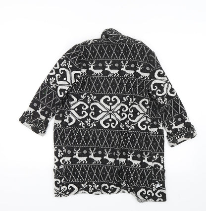 River Island Womens Black Argyle/Diamond  Cardigan Jumper Size 8