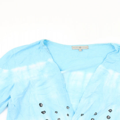 Rosie's R L.F.Coll Womens Blue Striped  Cardigan Jumper Size L