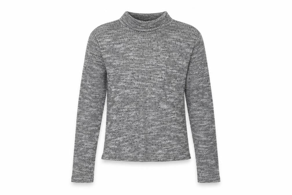 Front view of MISS EVIE girls’ grey basic t-shirt, size 9-10, years