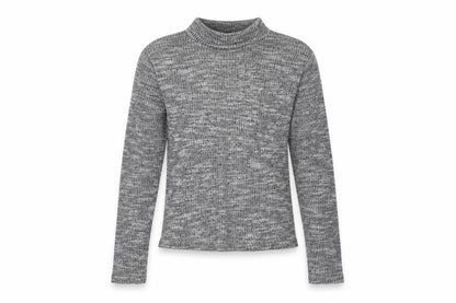 Front view of MISS EVIE girls’ grey basic t-shirt, size 9-10, years