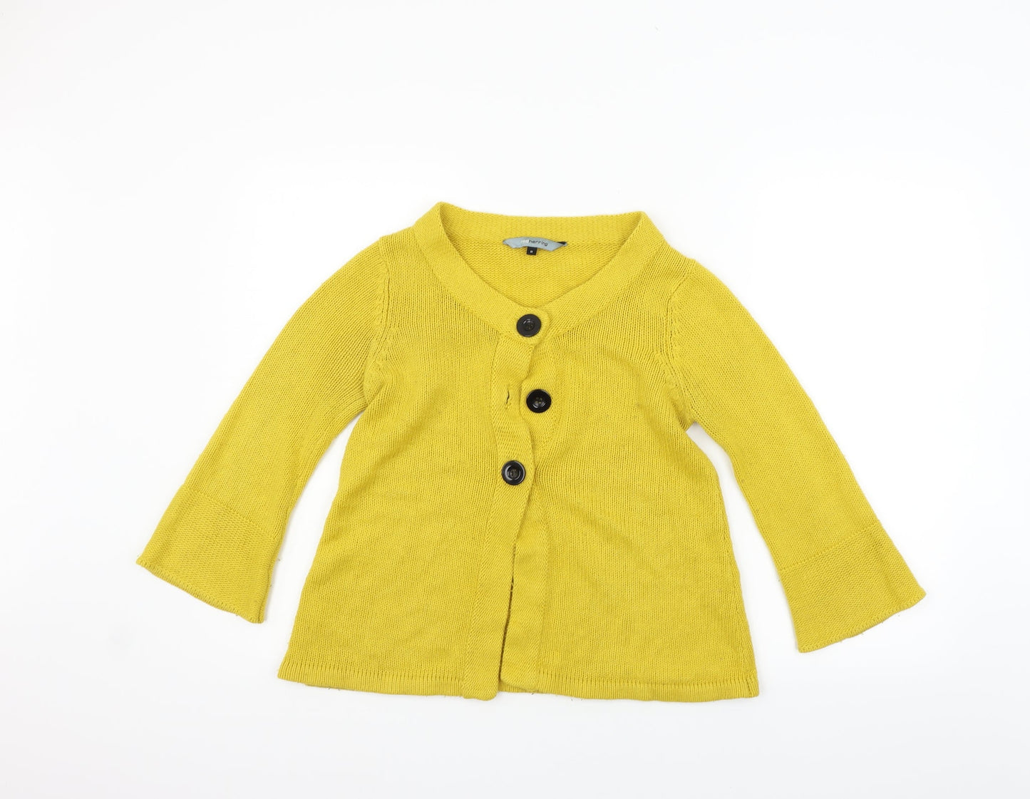 Womens UK Size 8 Red Herring Yellow Cardigan Jumper
