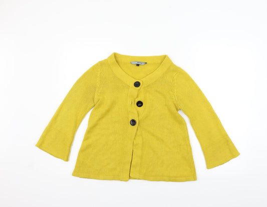 Womens UK Size 8 Red Herring Yellow Cardigan Jumper