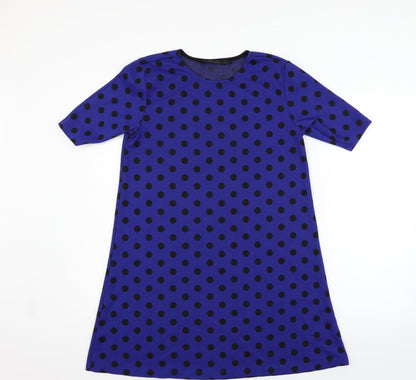 Ofelia Womens Blue Polka Dot  Jumper Dress  Size M