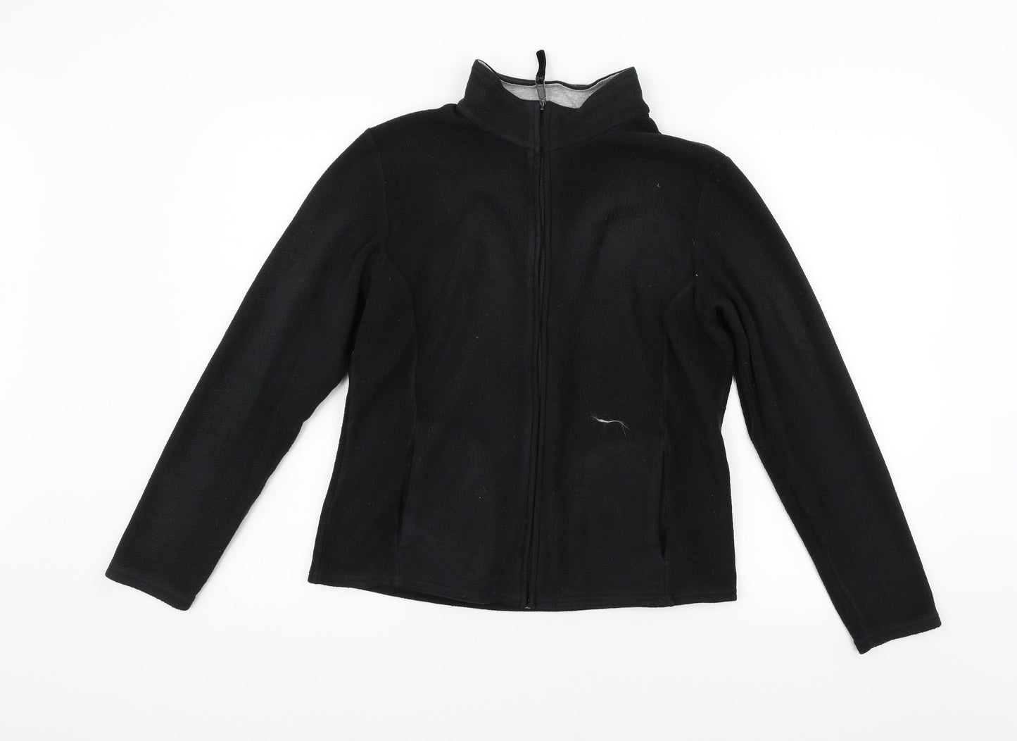 Womens UK Size 16 Marks and Spencer Black Full Zip Jumper