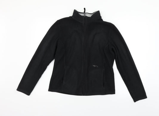 Womens UK Size 16 Marks and Spencer Black Full Zip Jumper
