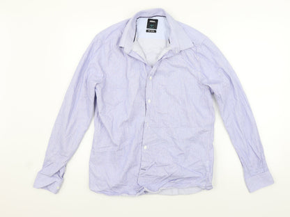 Mens UK Size M Burton Blue  Button-Up Long Sleeve Casual Shirt