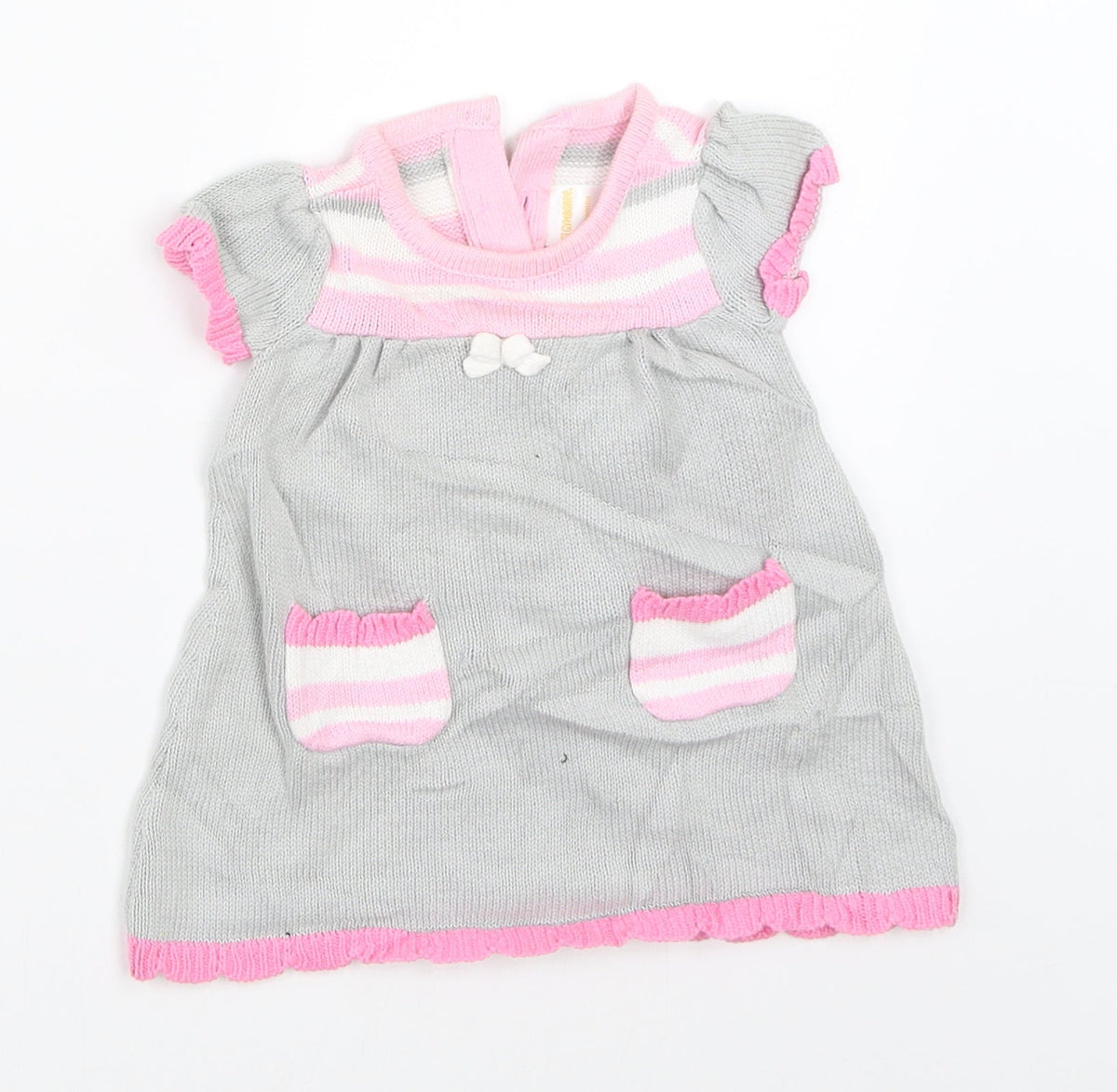 Additional front view of Gymboree girls’ grey shift, size 0-3, months