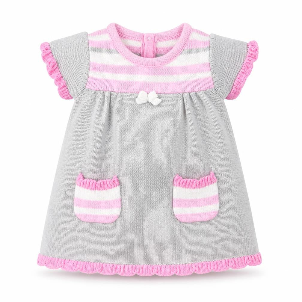 Front view of Gymboree girls’ grey shift, size 0-3, months