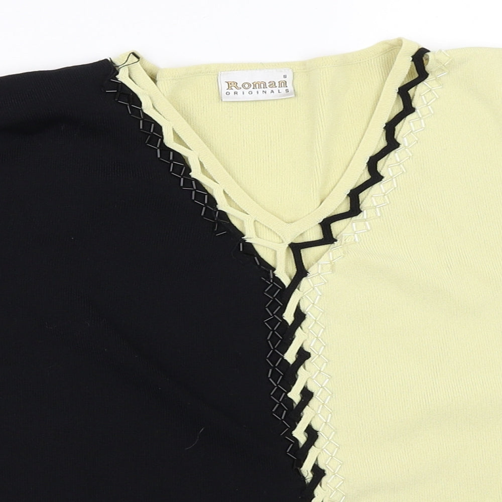 Womens UK Size S Roman Originals Yellow Basic Blouse