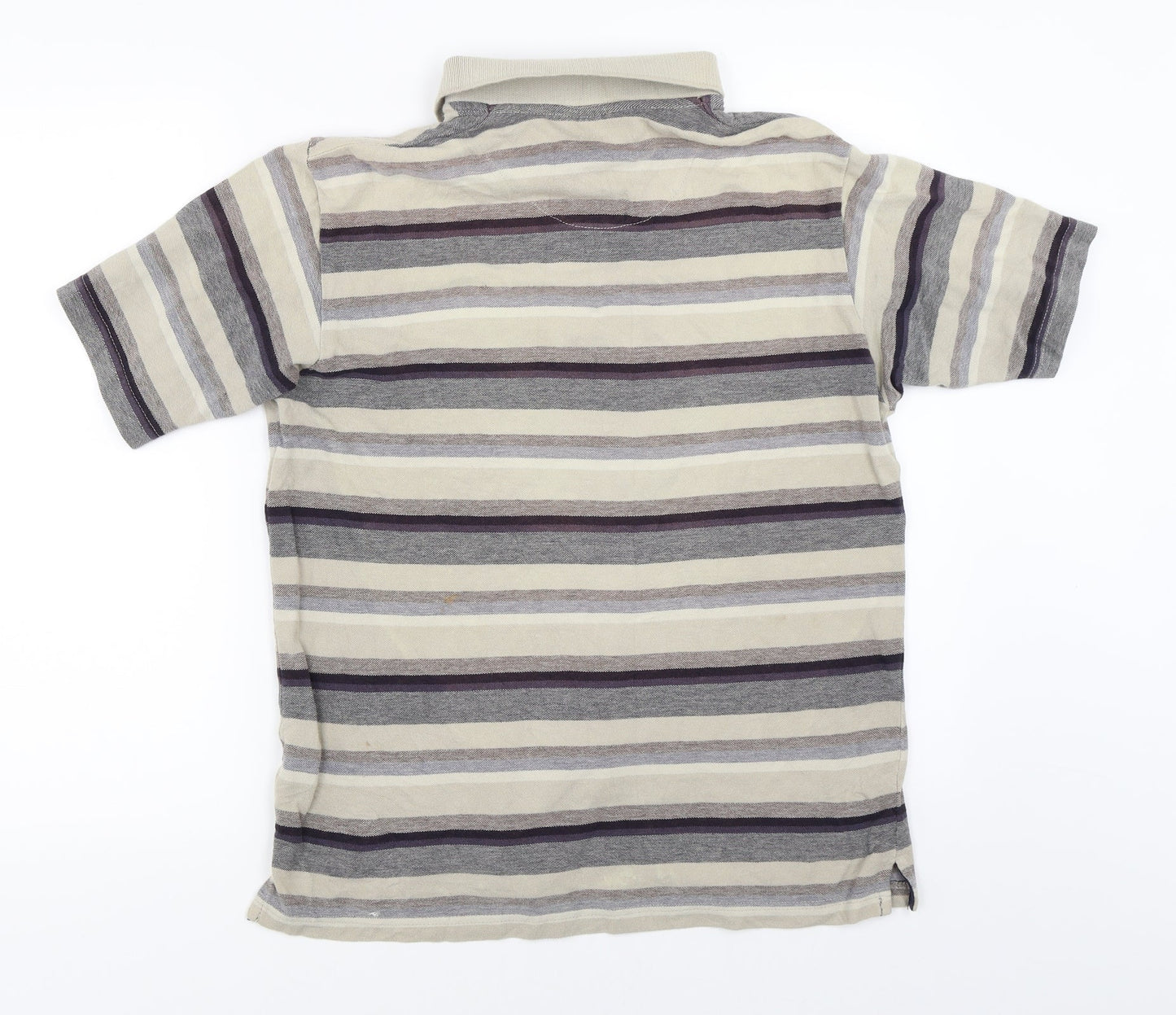 Chisel Mens Beige Striped   Polo Size M