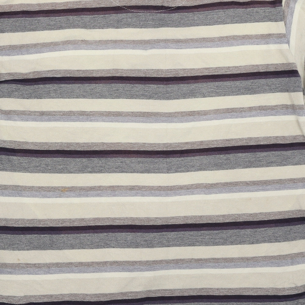 Chisel Mens Beige Striped   Polo Size M