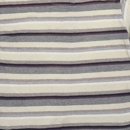 Chisel Mens Beige Striped   Polo Size M