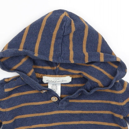 H&M Boys Blue Striped  Pullover Jumper Size 9-12 Months
