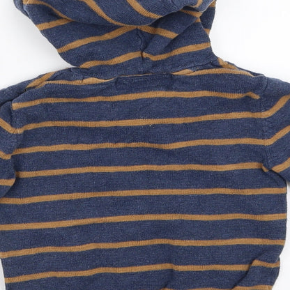H&M Boys Blue Striped  Pullover Jumper Size 9-12 Months