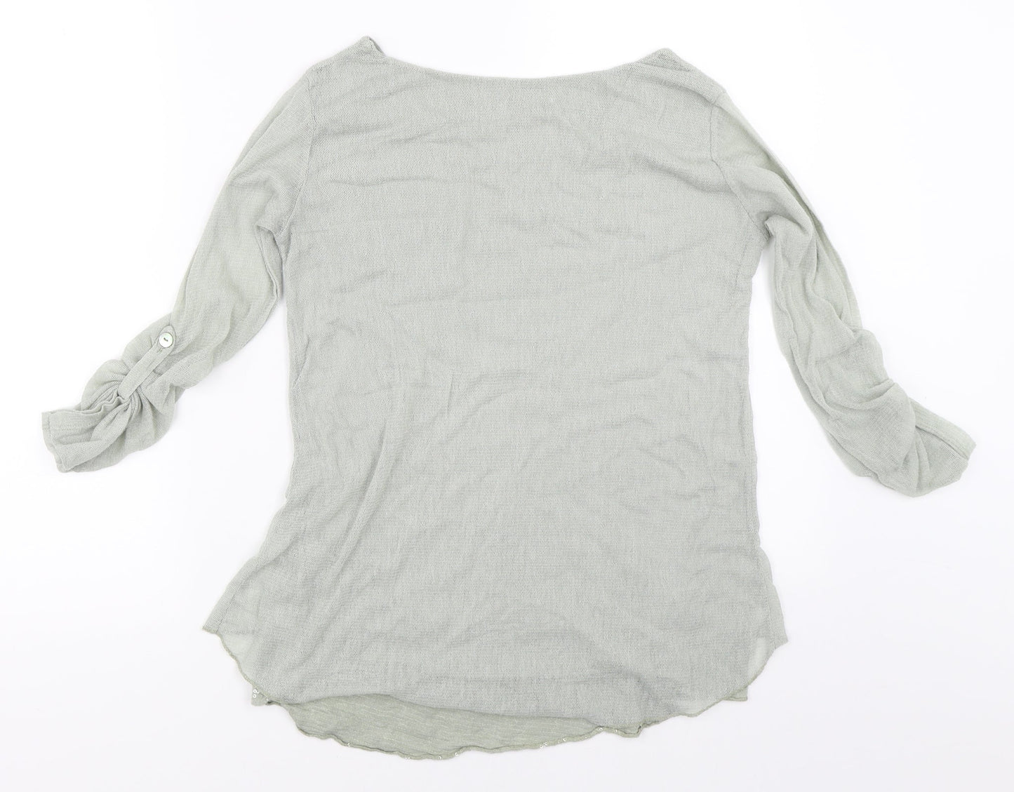 Womens UK Size S Apricot Green Pullover Jumper