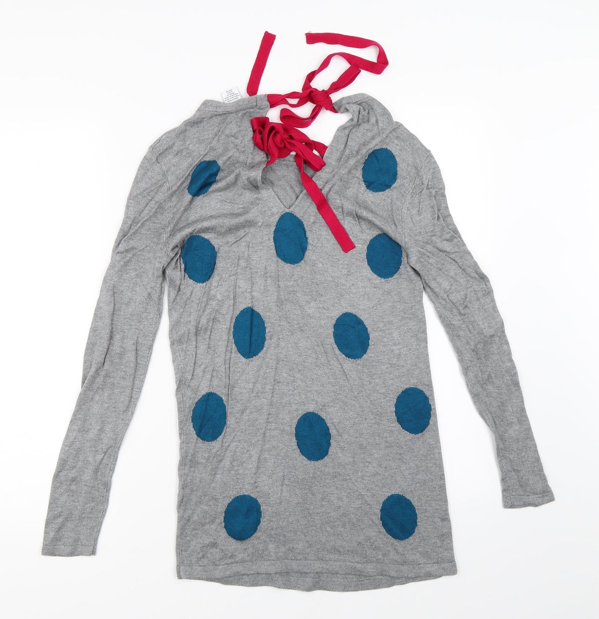 Back view of mamas & papas women’s grey jumper, size UK 12