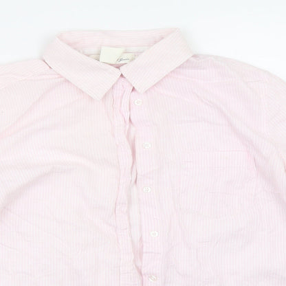 Womens UK Size 42 H&M Pink Basic Button-Up