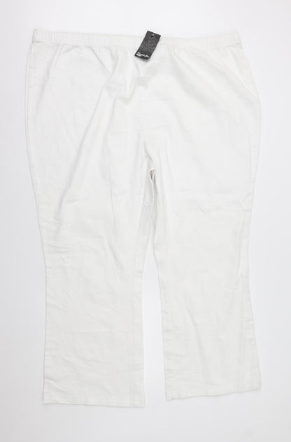 Simply Be Womens White  Denim Bootcut Jeans Size 34 L27 in