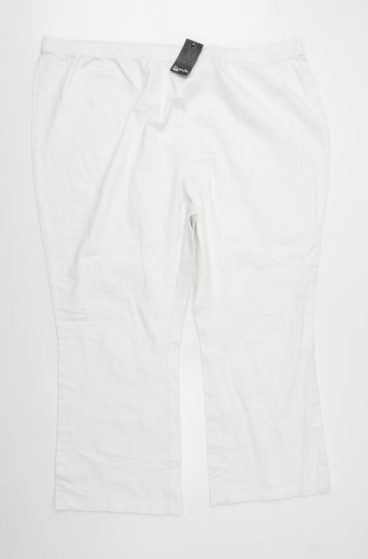 Simply Be Womens White  Denim Bootcut Jeans Size 34 L27 in