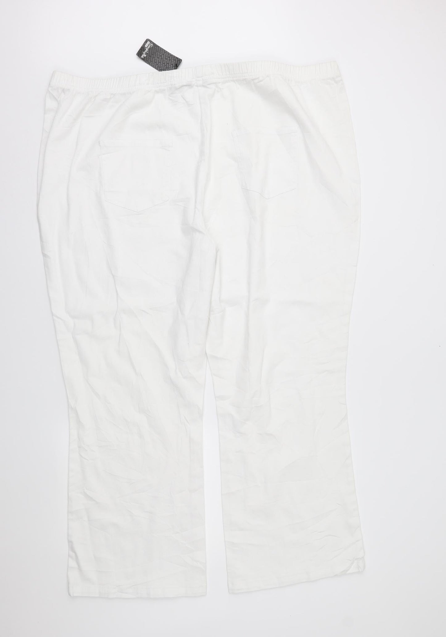 Simply Be Womens White  Denim Bootcut Jeans Size 34 L27 in