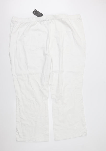 Simply Be Womens White  Denim Bootcut Jeans Size 34 L27 in