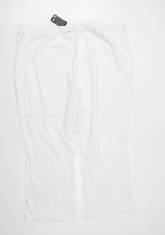 Simply Be Womens White  Denim Bootcut Jeans Size 34 L27 in