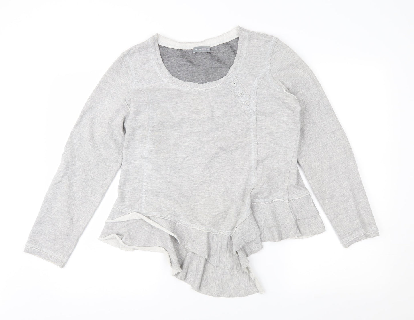Womens UK Size 14 Per Una Grey Basic Blouse