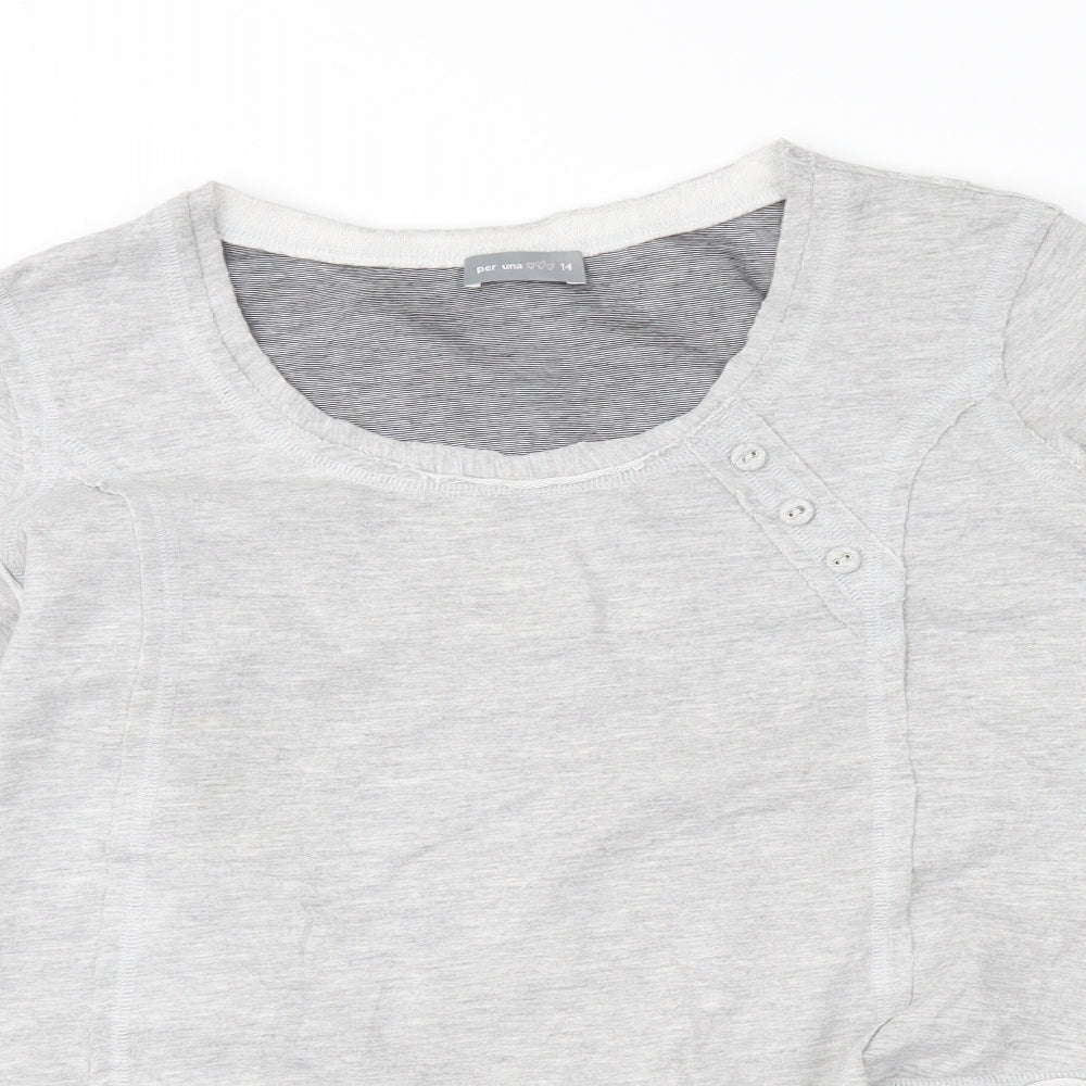 Womens UK Size 14 Per Una Grey Basic Blouse