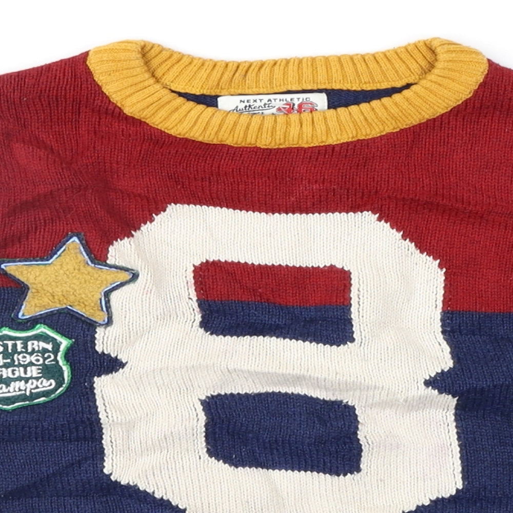 NEXT Boys Blue Colourblock  Pullover Jumper Size 12-18 Months