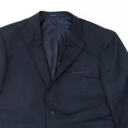 Preworn Mens Blue Striped  Jacket Suit Jacket Size 38