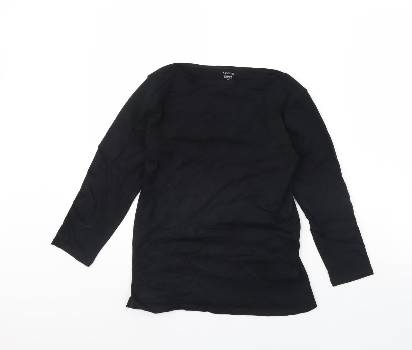 Womens UK Size 12 Preworn Black Basic T-Shirt