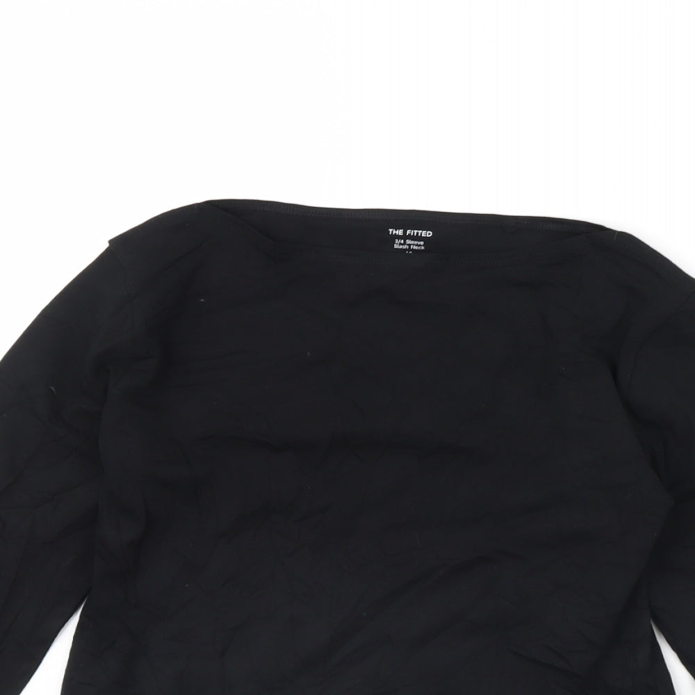 Womens UK Size 12 Preworn Black Basic T-Shirt
