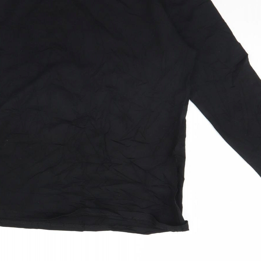 Womens UK Size 12 Preworn Black Basic T-Shirt