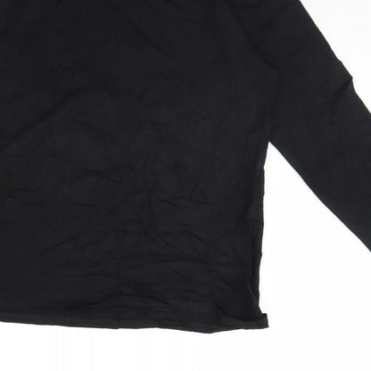 Womens UK Size 12 Preworn Black Basic T-Shirt