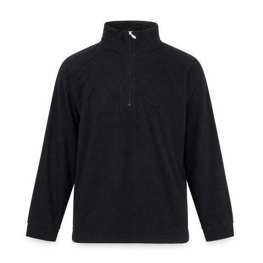 Preworn Boys Black  Fleece Henley Jumper Size XL