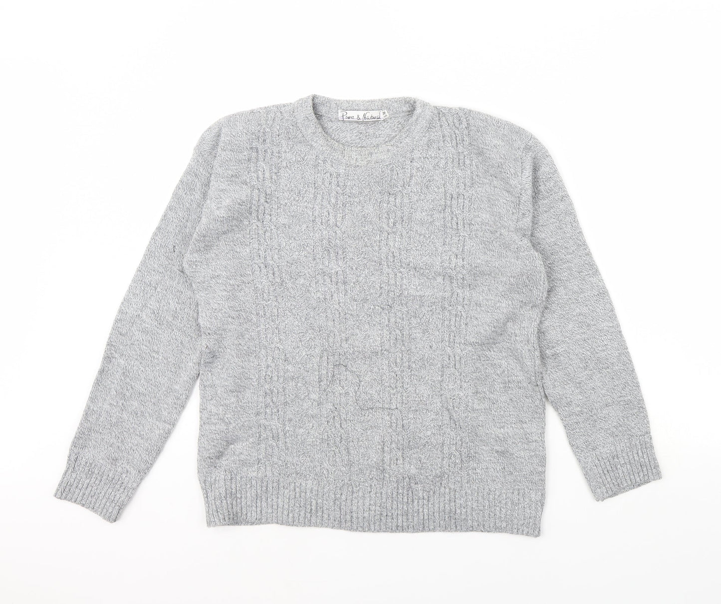 Womens UK Size S Pure & Natural Grey Pullover Jumper
